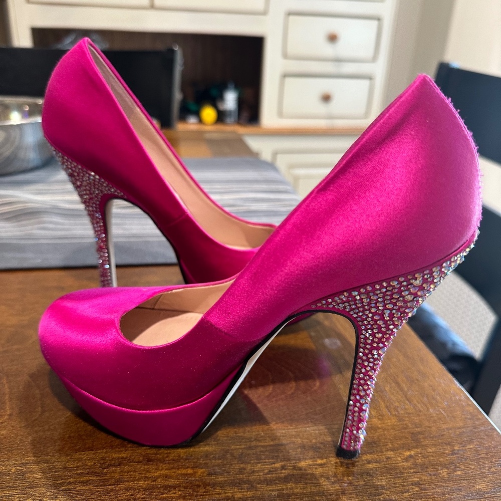 Steve Madden Party Fuschia Rhinestone Heels